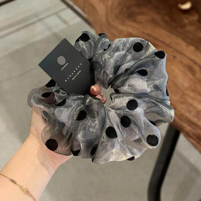 Leopard Print Hair Scrunchie – Large Elastic Retro Hair Tie Hair Scrunchie Axl Z-1PCS