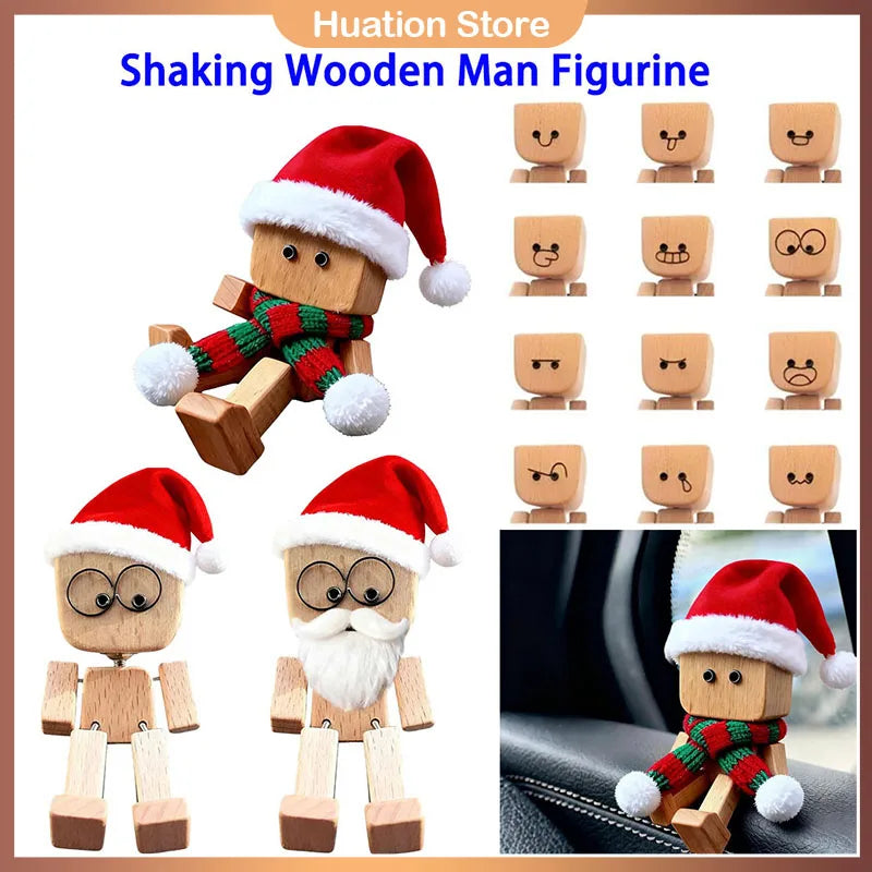 Leg-Shaking Wooden Man Figurine | Car & Desk Decor Ornament Wooden Figurine Ornament Axl