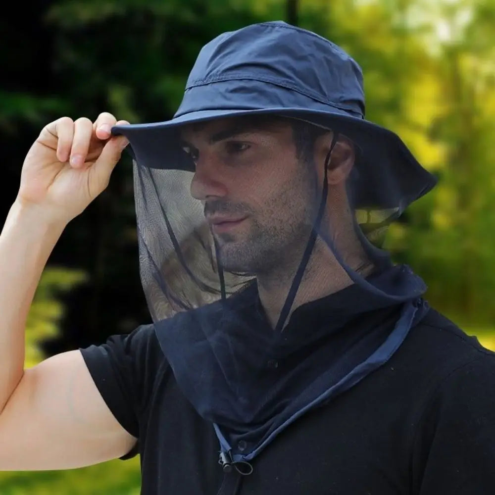 Mosquito-Proof Fishing Sun Hat with Full Face Net | Outdoor Cap Outdoor Fishing Hat Axl Army Green