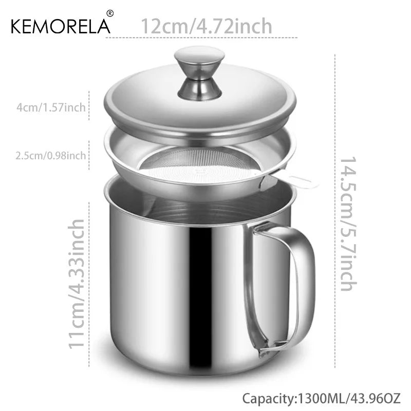 KEMORELA Stainless Steel Oil Filter Pot 1.1/1.3L with Strainer Oil Filter Pot Axl 1.3L B