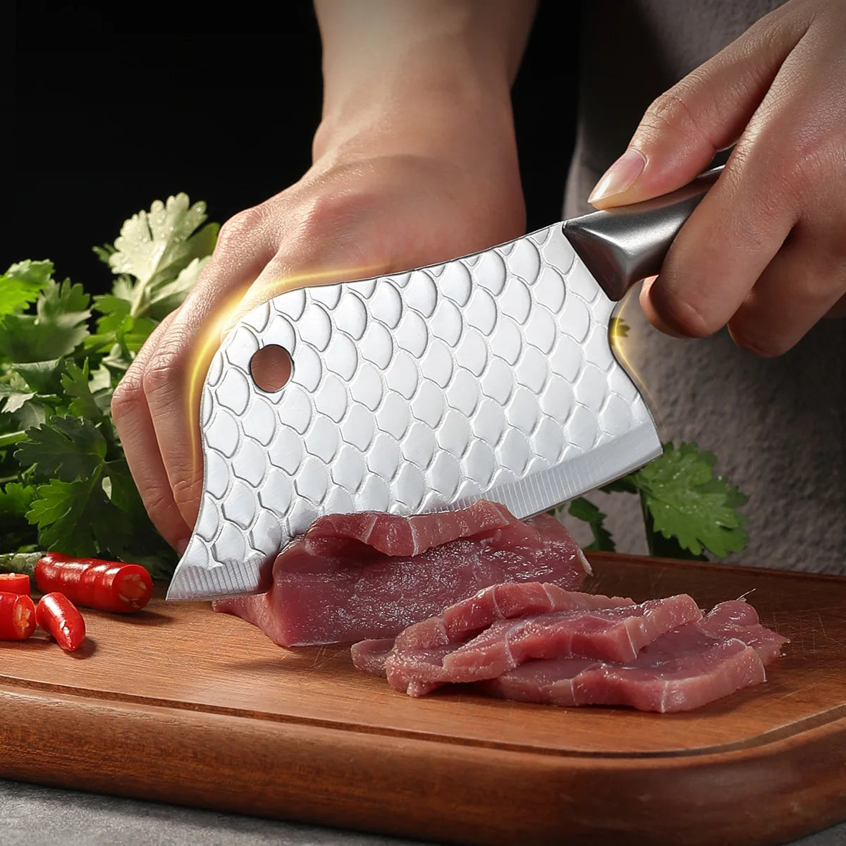 SHENJIU Forged Stainless Steel Kitchen Knife – Multi-Use Kitchen Knife Axl