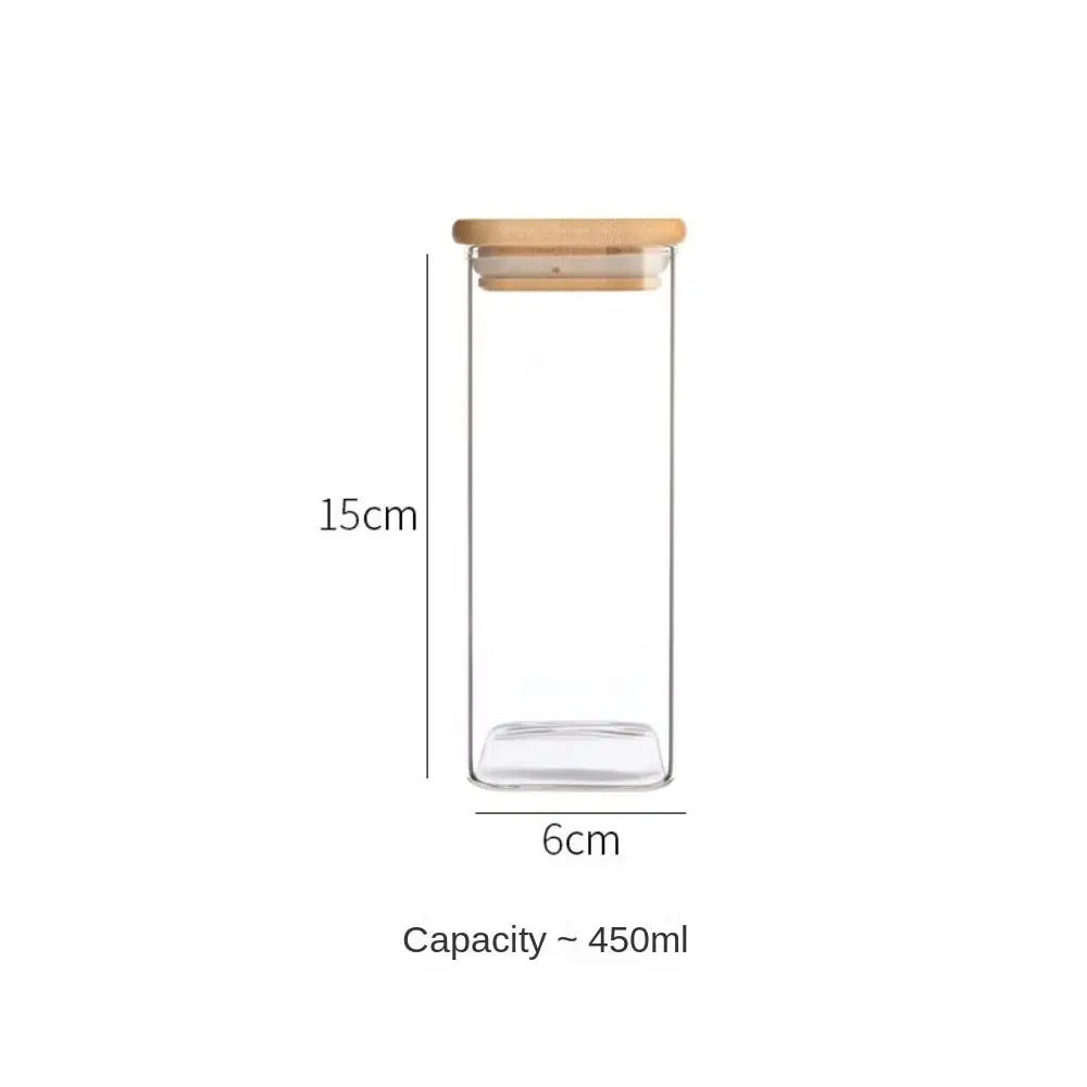 Glass Storage Jars with Bamboo Lid – Airtight Spice & Snack Jars Glass Storage Jar Axl 450ml
