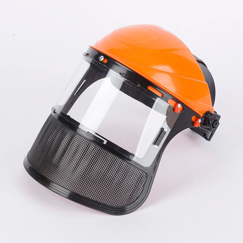 Safety Helmet Full Face Mesh Mask – Grass Trimmer & Forestry Safety Helmet & Mask Axl orange