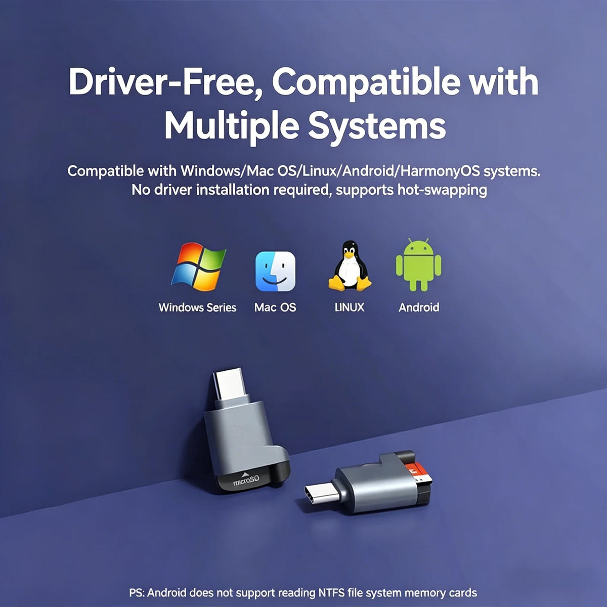USB-C 3.0 Mini TF Card Reader for iPhone 17 16 | Fast MicroSD Memory Card Reader Axl