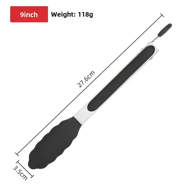 Stainless Steel Silicone Food Tongs – BBQ & Kitchen Tongs Kitchen Tongs Axl 9 inches118g