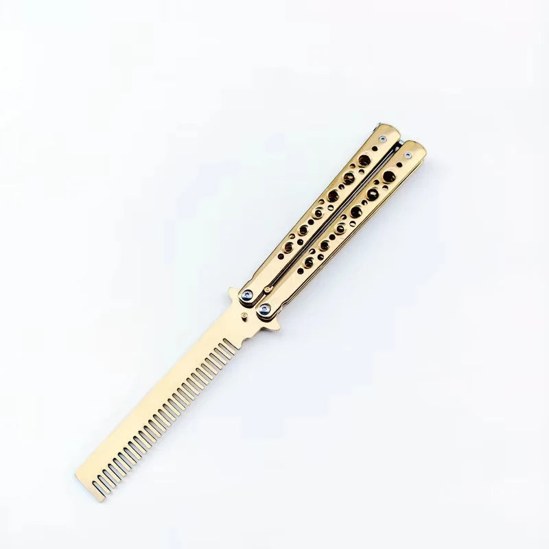 Stainless Steel Butterfly Comb – Folding Practice Comb for Men Folding Butterfly Comb Axl D