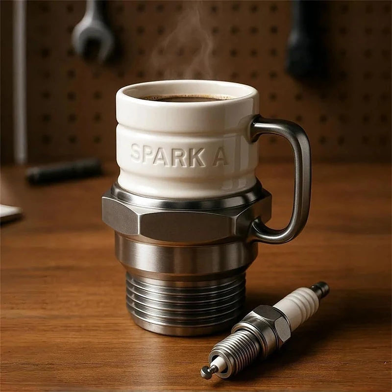 Spark Plug Coffee Mug – Novelty Gearhead Car Lover Gift Novelty Coffee Mug Axl