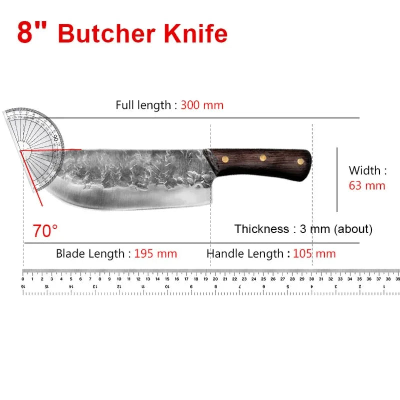 Handmade Stainless Steel Cleaver Knife – Wood Handle | InLeung Cleaver Knife Axl