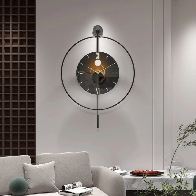 Modern Silent Wall Clock – Minimalist Metal Round 50/60CM Wall Clock Axl