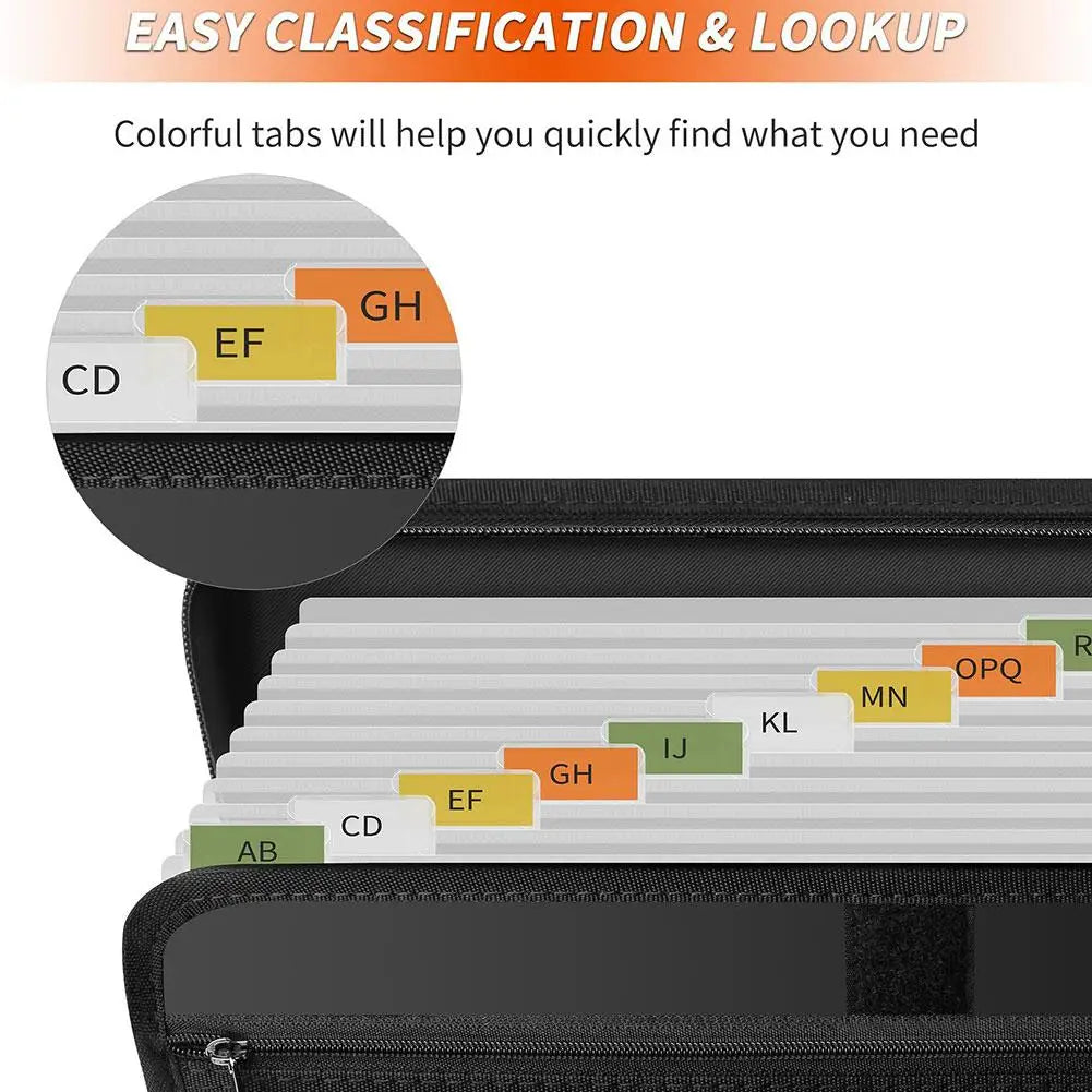 A4 Fireproof Waterproof Accordion File Organizer – 26 Pockets Accordion File Organizer Axl