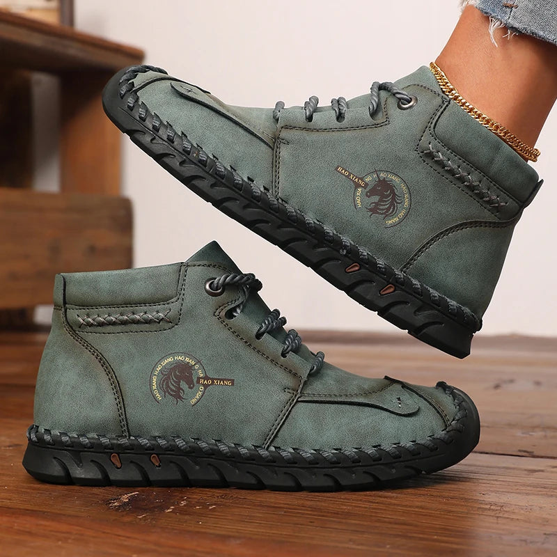 AZGB Women's Leather Sneakers – Lightweight, Non-Slip & Waterproof Women's Leather Sneakers Axl 41 green
