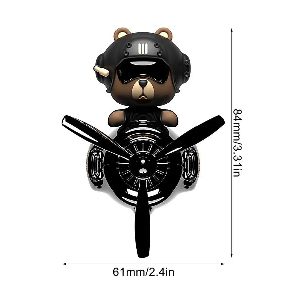 Rotating Pilot Bear Car Air Freshener Vent Clip Diffuser Car Air Freshener Axl 1pcs