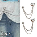 2-Pack Magnetic Clothing Clips with Chain | Metal Jean Button Fix Magnetic Clothing Clips Axl A