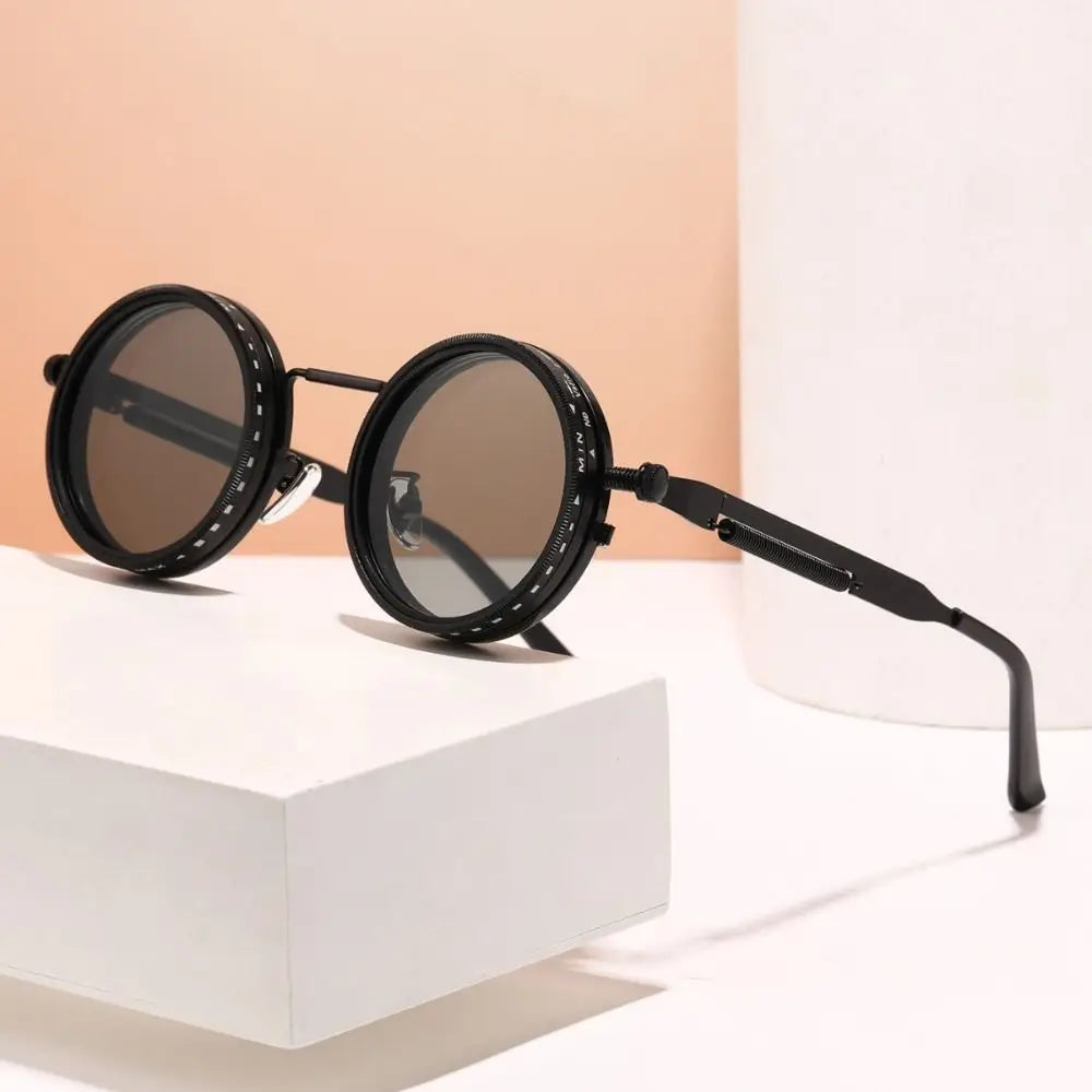 ND9 Retro Round Sunglasses – 9-Level Adjustable Dimming Anti-UV Adjustable Dimming Sunglasses Axl