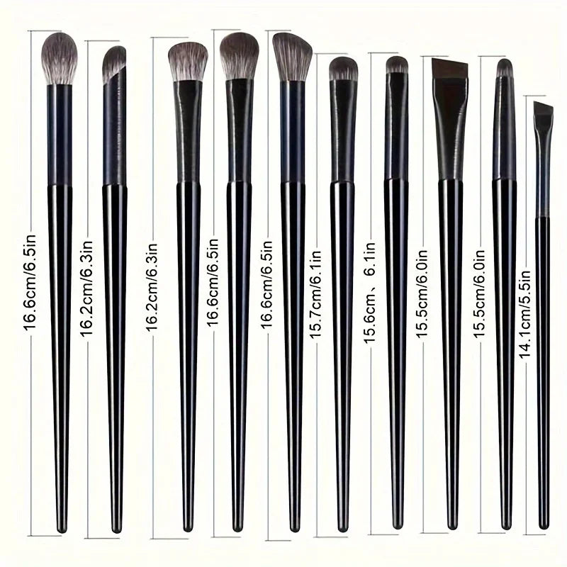 10-Piece Oval Eyeshadow Brush Set – Nylon Bristles, ABS Handle Eyeshadow Brush Set Axl Default Title