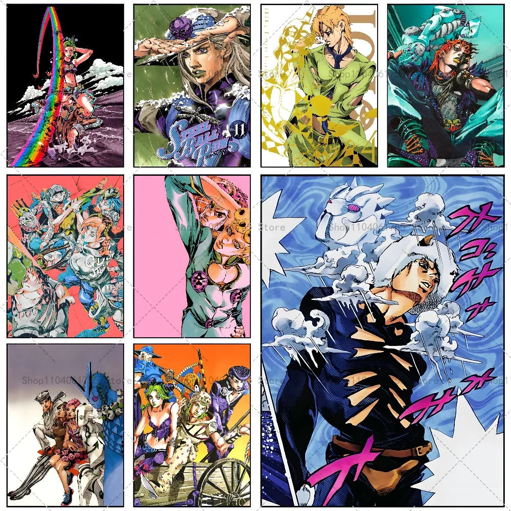 JoJo's Bizarre Adventure Anime Poster – Self-Adhesive Wall Art Anime Wall Poster Axl