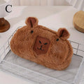 Capybara Plush Pencil Case – Large Capacity Stationery Pouch Plush Pencil Case Axl Red