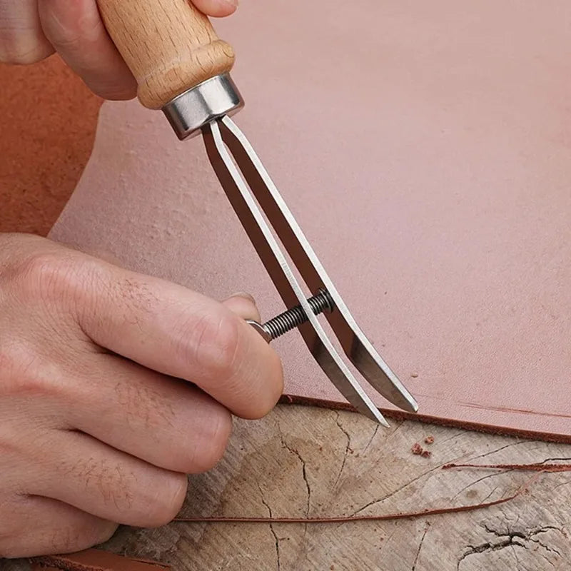 Adjustable Leather Edge Groover & Slotting Cutter | DIY Craft Leather Craft Tool Axl