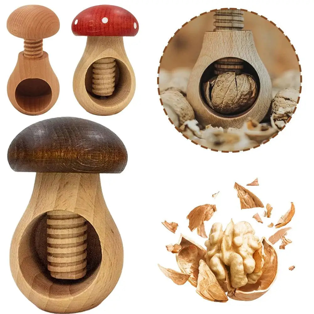 Mushroom Wood Nutcracker – Adjustable Nut Cracker Tongs Nut Cracker Tool Axl