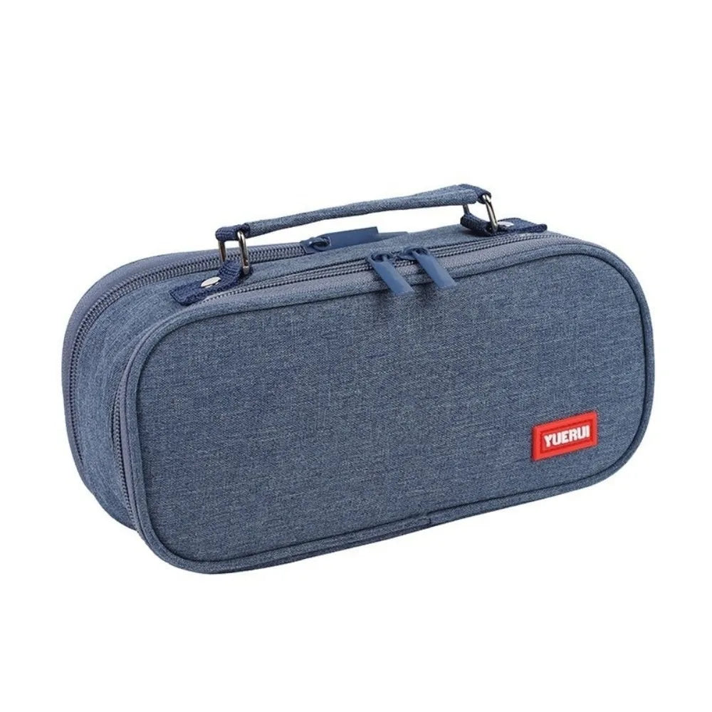 Canvas Pencil Case – 5-Layer Large Capacity Stationery Bag Canvas Pencil Case Axl Demin Blue