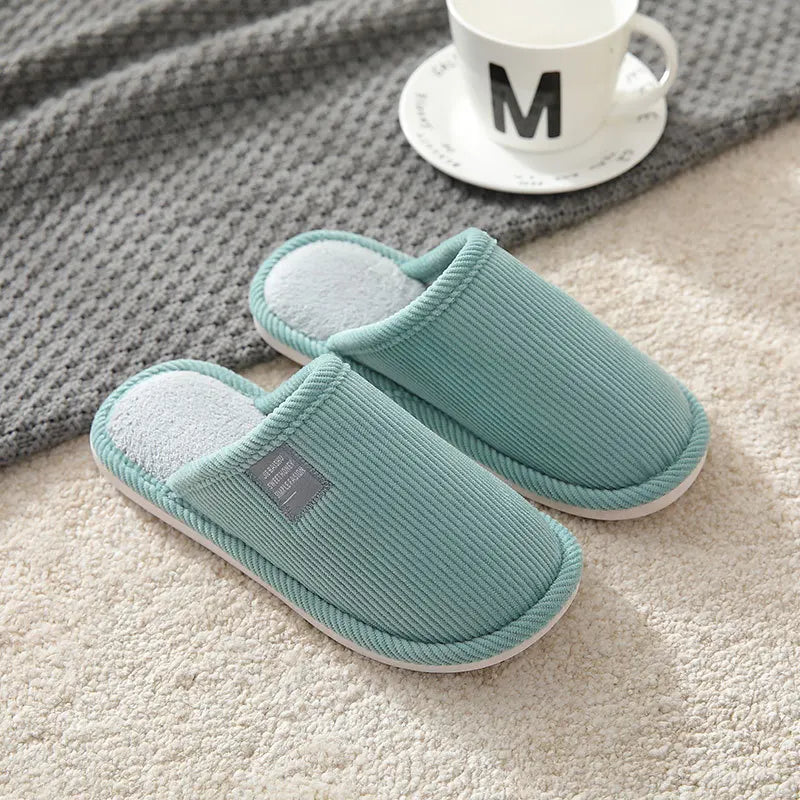 Men's Anti-Slip Cotton Slippers – Soft Sole Indoor House Shoes Men's Indoor Slippers Axl green 42-43