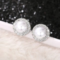Huitan Imitation Pearl Stud Earrings – Elegant Women's Jewelry Pearl Stud Earrings Axl E2149