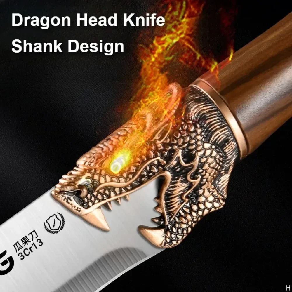 PLYS Dragon Head Stainless Steel Fruit Knife – Extended Handle Kitchen Fruit Knife Axl
