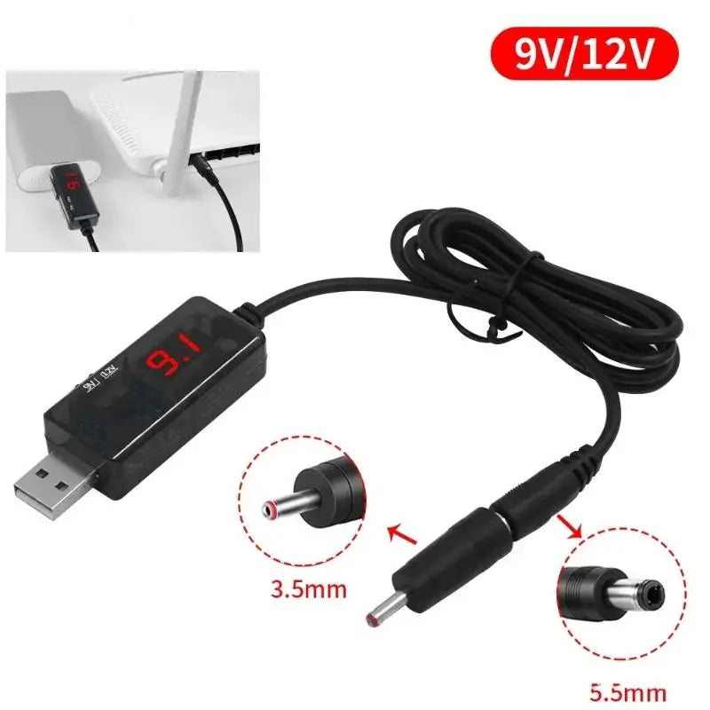 USB Boost Converter DC 5V to 9V/12V Step-Up Power Cable DC Boost Converter Cable Axl