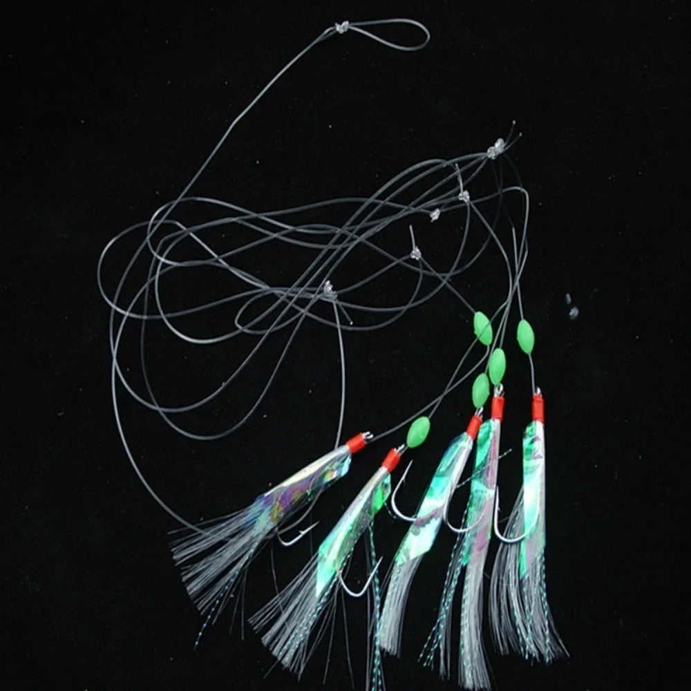 5-Pc Soft Silverskin Fishing Lure Set | Crystal Barbed Hook Bait Fishing Lure Set Axl