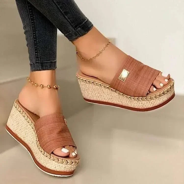Women's Wedge Platform Sandals – Thick Sole Summer Mule Slippers Wedge Platform Sandals Axl 38 Chocolate