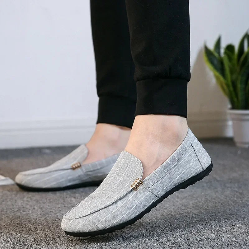 Men's Slip-On Loafers – Breathable Soft Moccasin Casual Shoes Men's Loafers Axl A12 grey 39