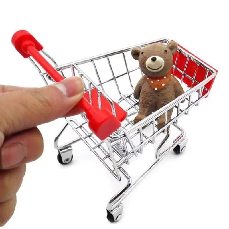 Mini Metal Shopping Cart Desktop Decor Model | Novelty Gift Desktop Decor Model Axl