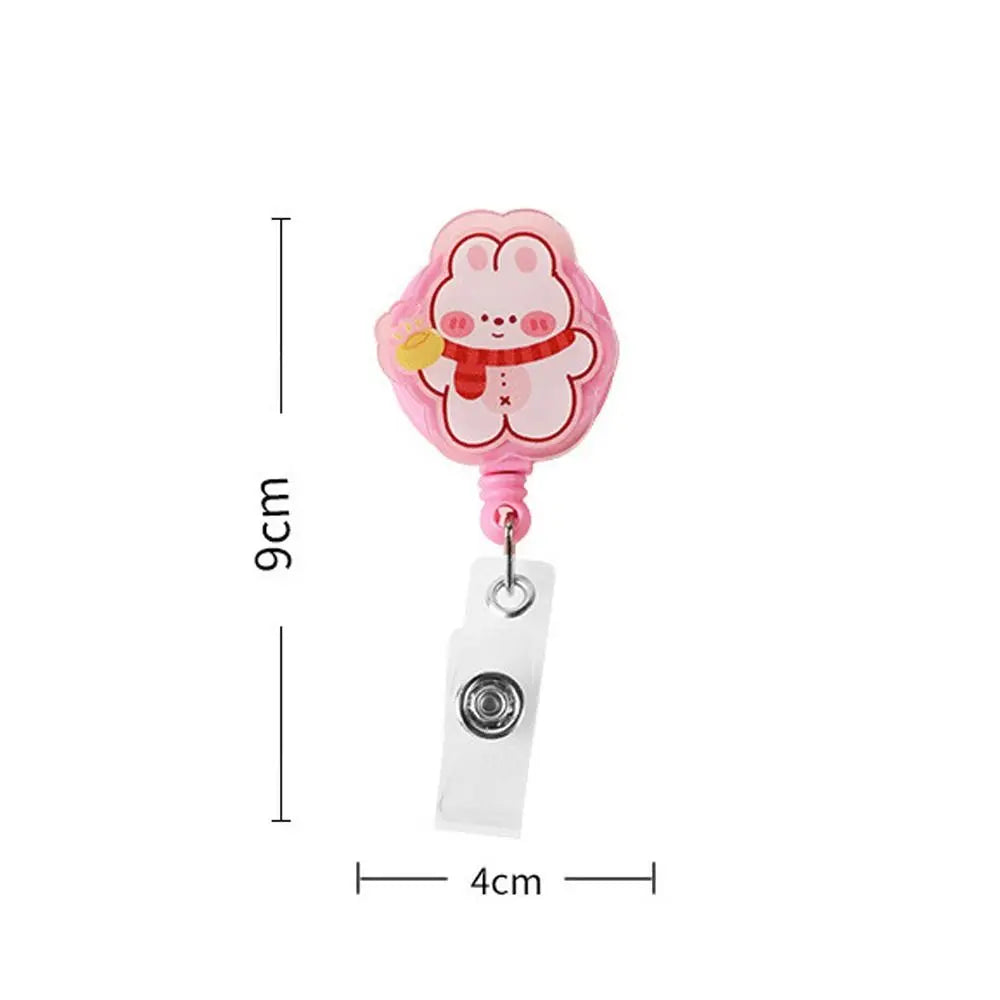 Retractable Badge Reel – Cartoon Acrylic ID Card Holder Clip Retractable Badge Reel Axl