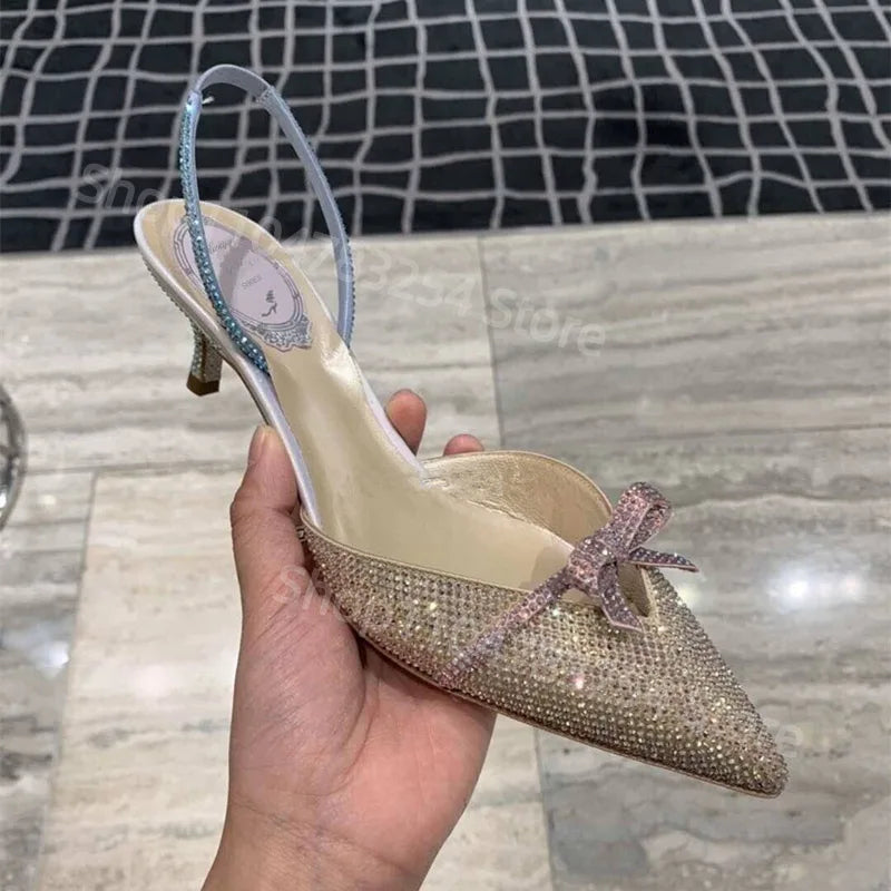 Women's Rhinestone High Heel Sandals – Pointed Toe Formal High Heel Sandals Axl