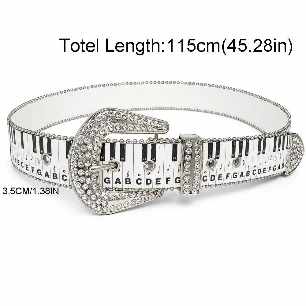 Piano Key Graffiti Waist Belt – Y2K Harajuku Korean Style Fashion Waist Belt Axl