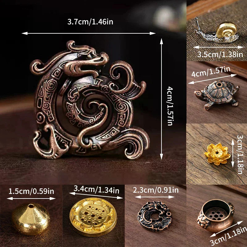 Dragon Turtle Incense Stick Holder – Alloy Lotus Burner Decor Incense Burner Axl