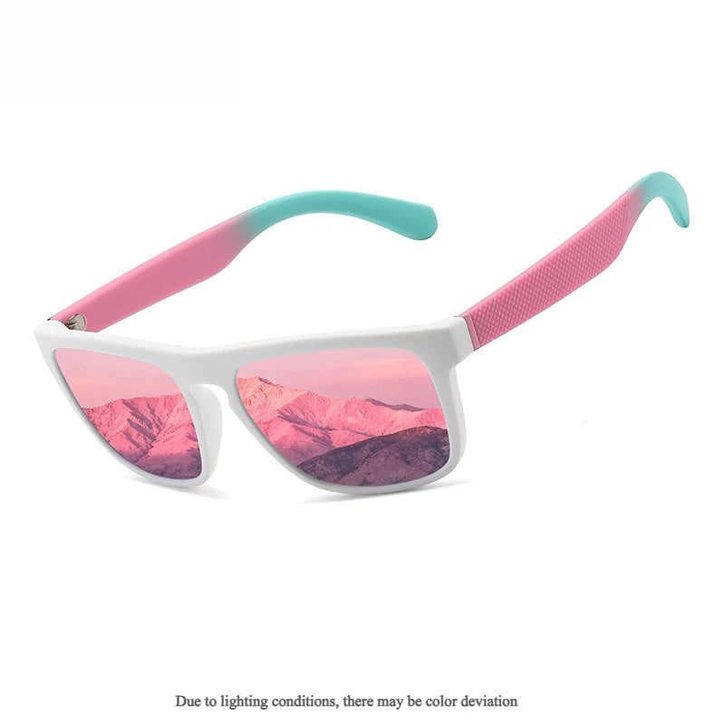 Unisex Polarized Sunglasses – Retro Square Matte Frame Polarized Sunglasses Axl pink-1pcs