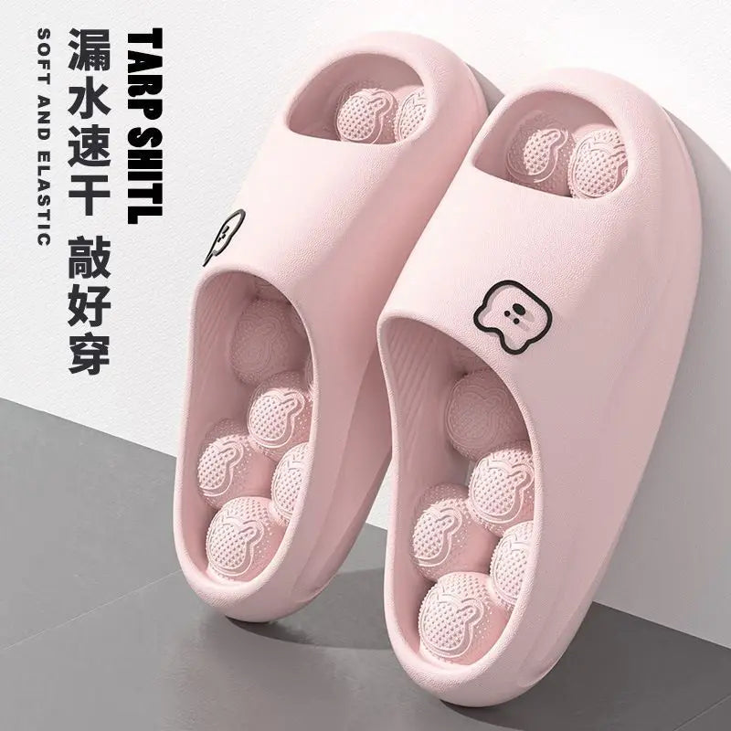 Women's Massage Platform Slides – Hollow Out Bathroom Slippers Massage Platform Slides Axl pink 42-43