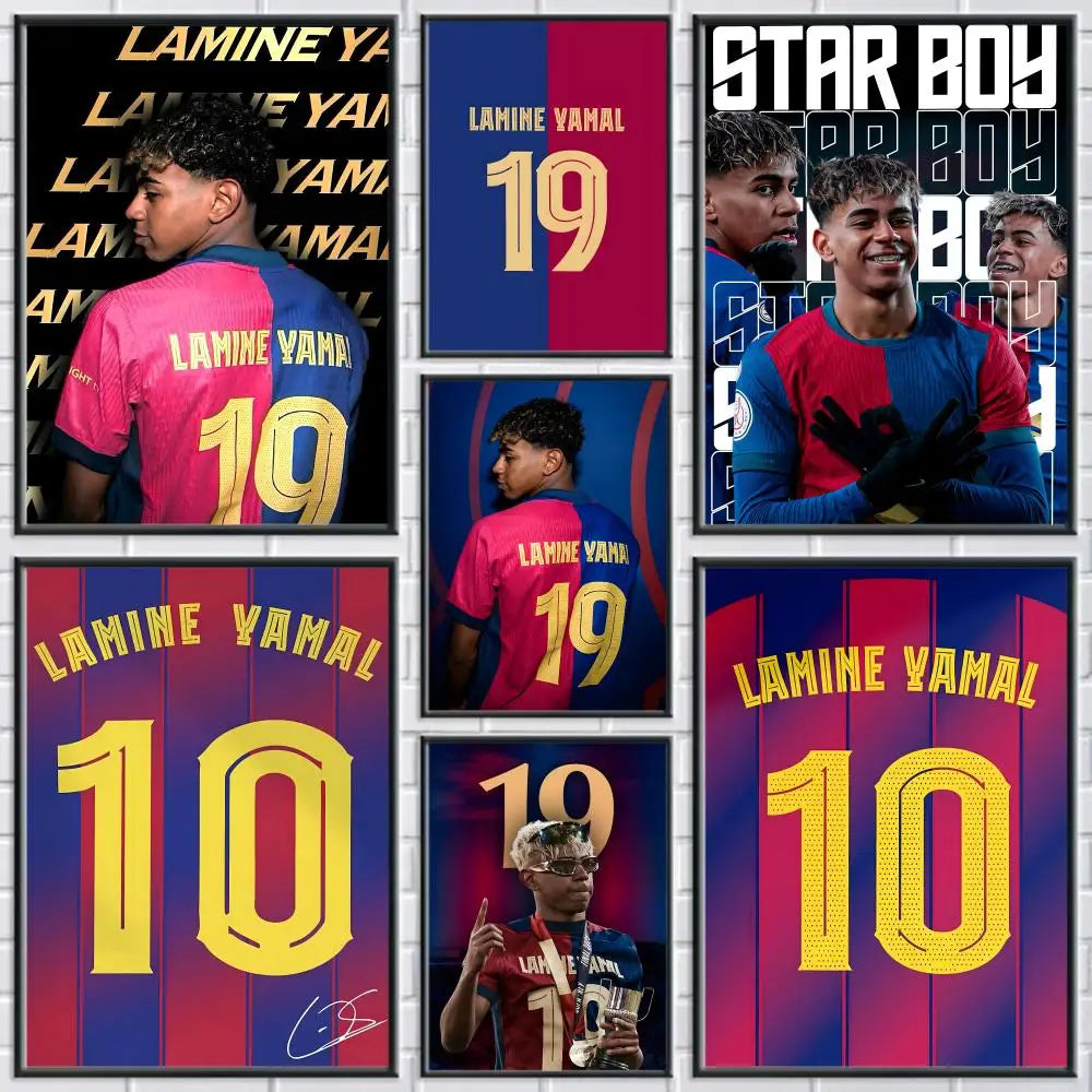 Lamine Yamal Football Star Canvas Wall Art Poster – Unframed Canvas Wall Art Axl