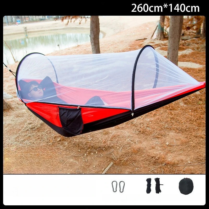 Ultralight Camping Hammock with Mosquito Net | Parachute Nylon Camping Hammock Axl black M