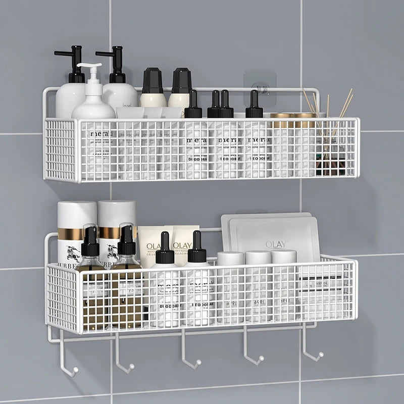 Wall-Mounted Storage Rack – No Drilling Metal Shelf Wall Storage Rack Axl