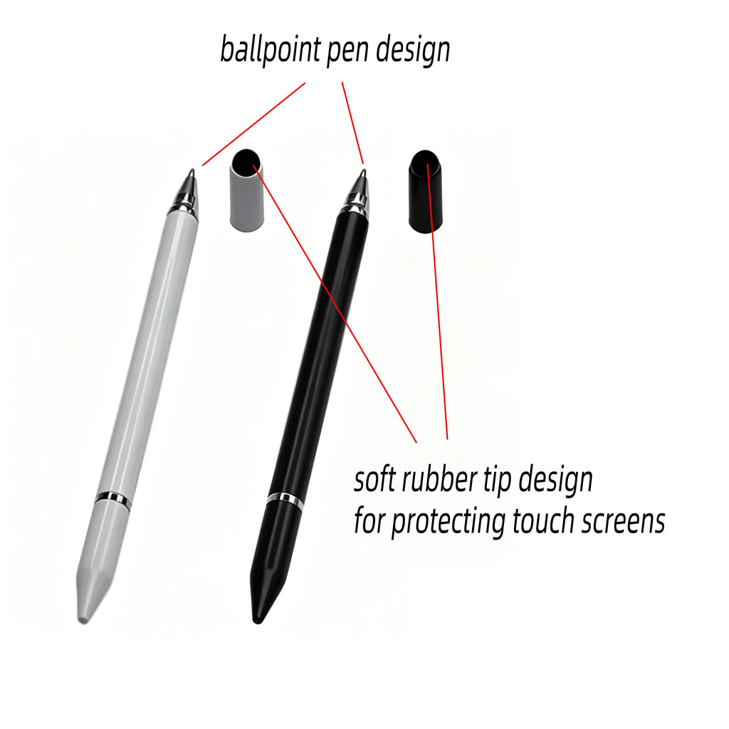 Advaka 3-in-1 Stylus Pen – Ballpoint, Disc & Rubber Tip Stylus Pen Axl