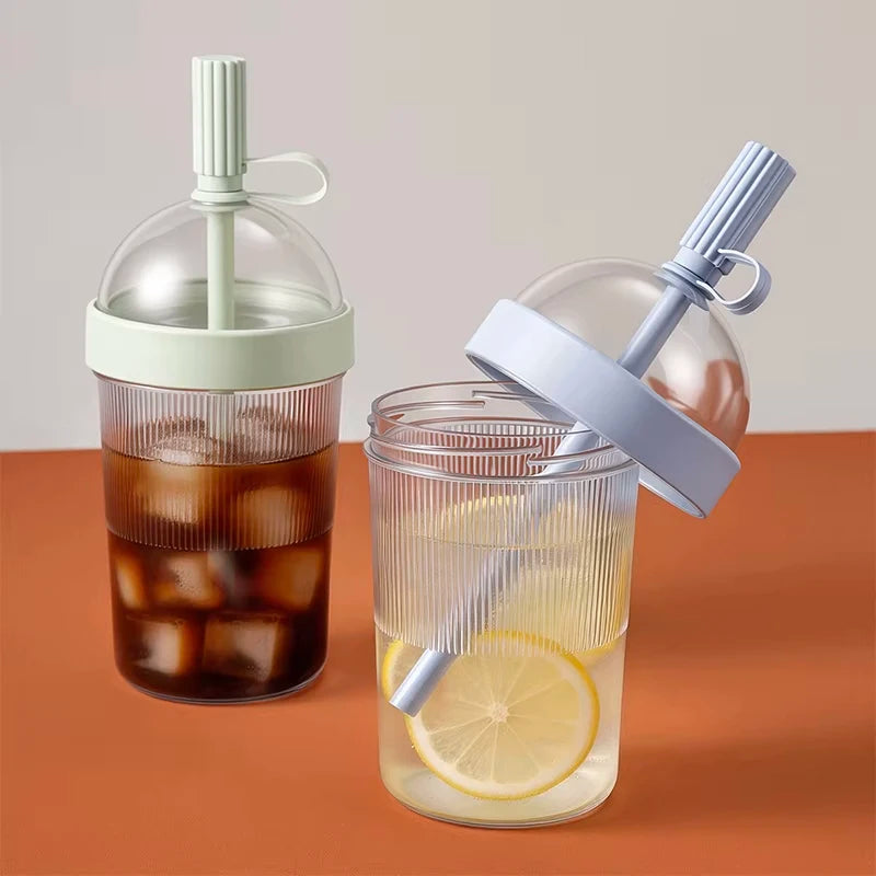 Portable Transparent Water Bottle with Straw – 550ml Sports Cup Sports Water Bottle Axl
