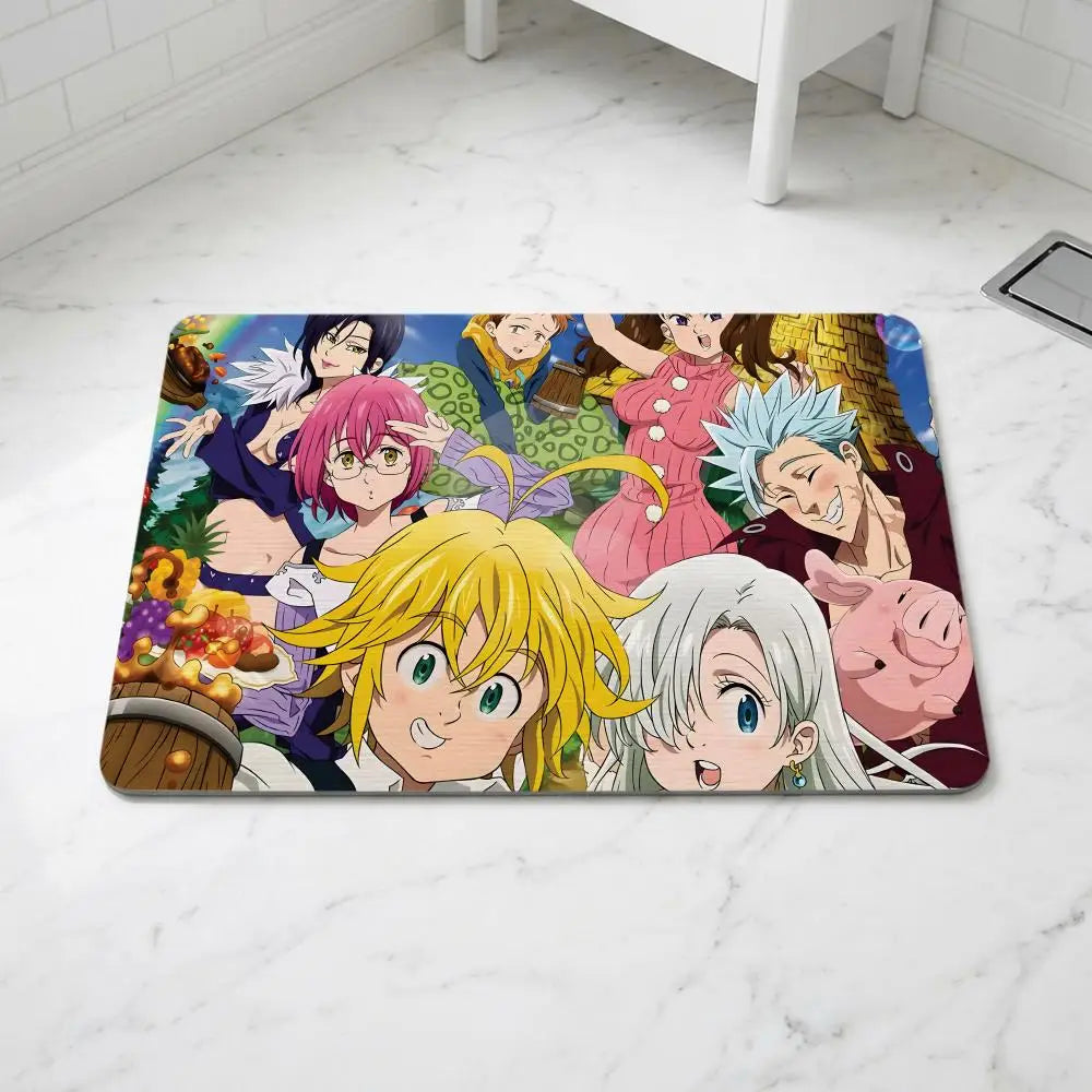 Anime Seven Deadly Sins Diatomite Bath Mat – Quick Dry Diatomite Bath Mat Axl