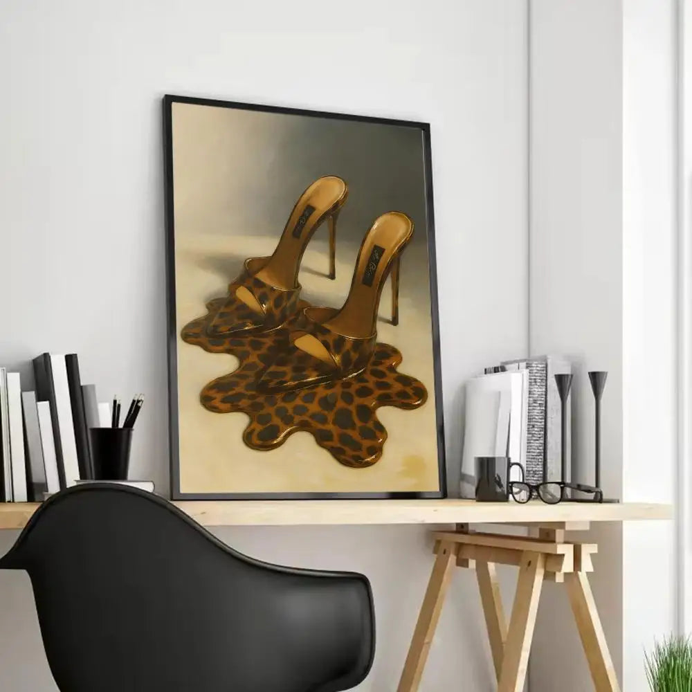 Women & Leopard Canvas Wall Art – Unframed Poster | Home Decor Canvas Wall Art Axl Black13 30X40cmFrameless