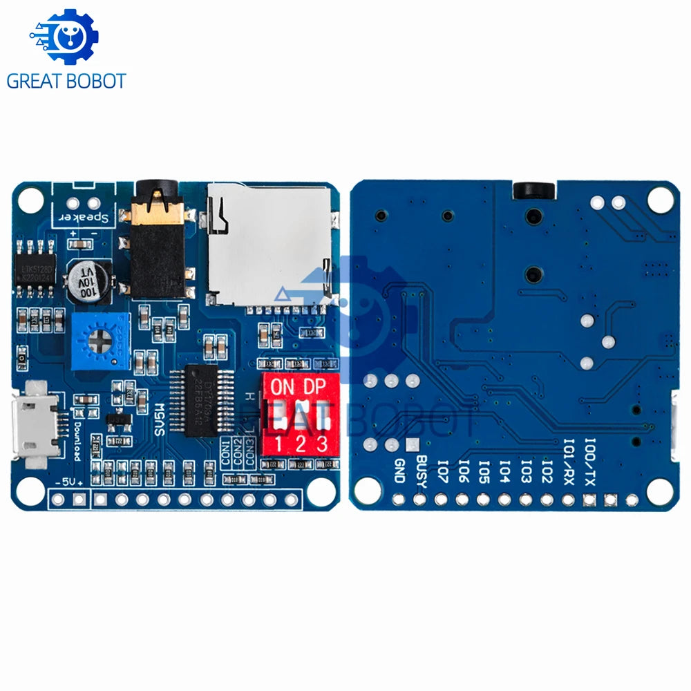 DY-SV5W 5W MP3 Voice Playback Module – UART I/O SD Arduino Audio Playback Module Axl