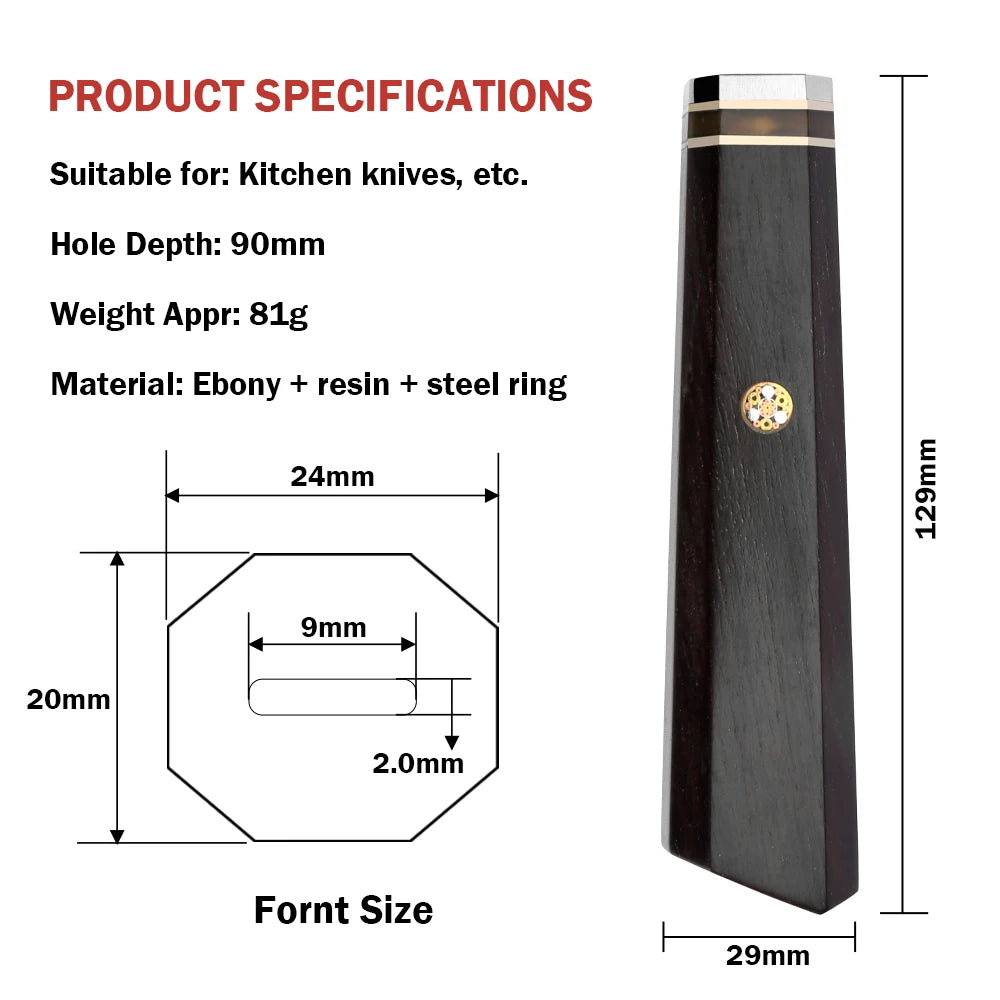 XITUO Octagonal Wood Knife Handle – Japanese DIY Chef Knife Knife Handle Axl DB-2512D