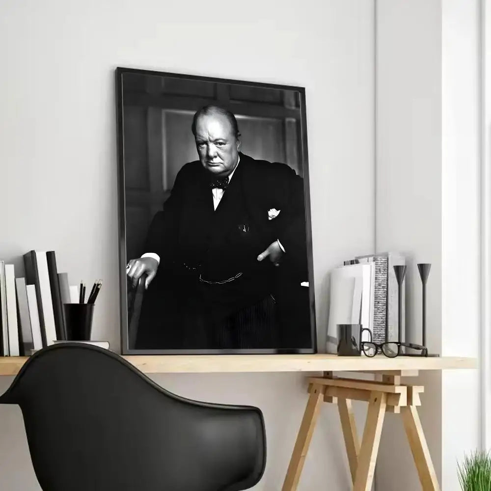 Winston Churchill Frameless Canvas Wall Art Poster | Home Décor Canvas Wall Art Axl Black1 15X20cmFrameless