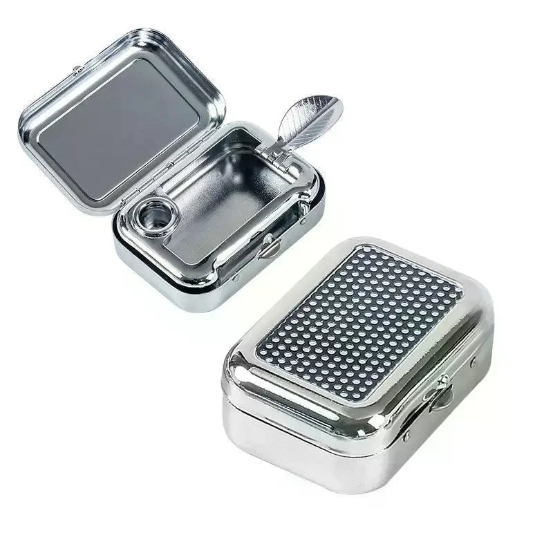 Stainless Steel Pocket Ashtray with Sealed Lid | Portable Travel Portable Pocket Ashtray Axl