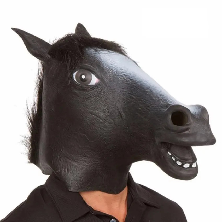 Simulation Horse Head Mask – Funny Cosplay Costume Prop Costume Mask Axl Black